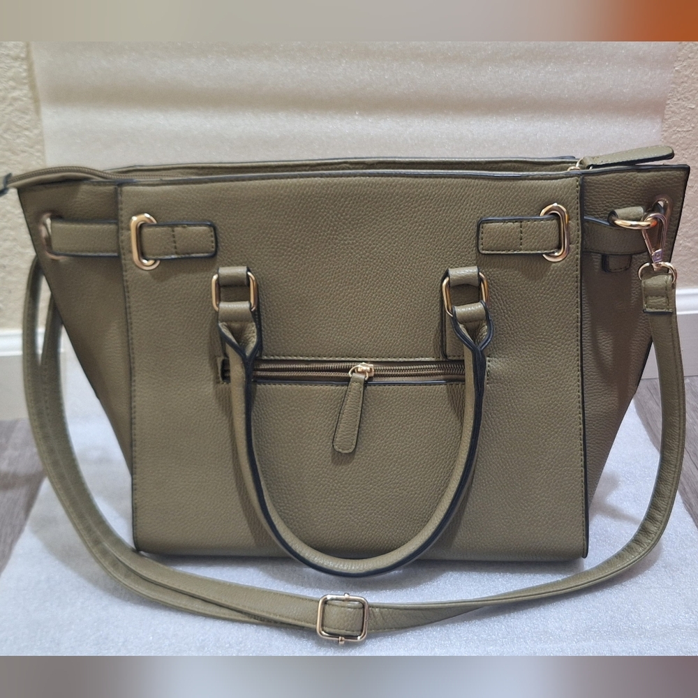 Dasein Olive Green Tote Bag with Wallet - Picture 3 of 8